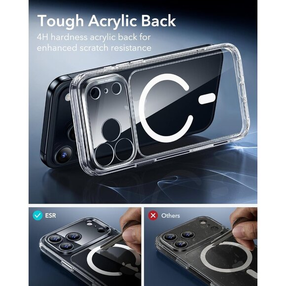 iPhone 17 Pro Max Case Clear MagSafe Compatible Shockproof Magnetic Cover - Picture 6 of 7